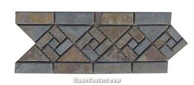 Mosaic Slate Border, Beige Slate Border