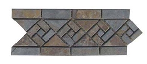 Mosaic Slate Border, Beige Slate Border