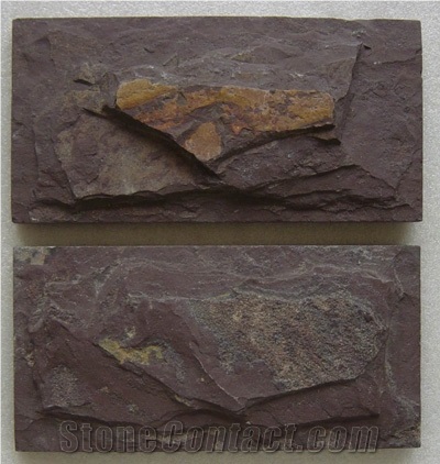 Natural Mushroom Wall Stone, Brown Slate Mushroom Wall
