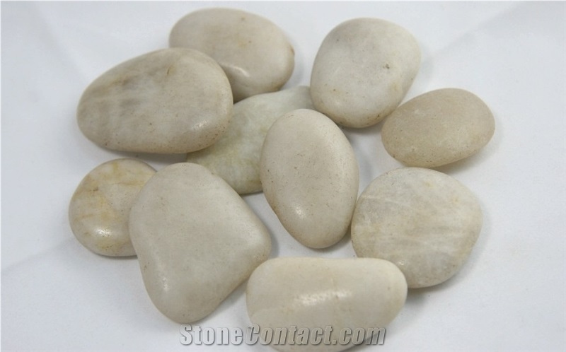 Natural Pebble Stone, Natural Stone White Slate Pebble Stone