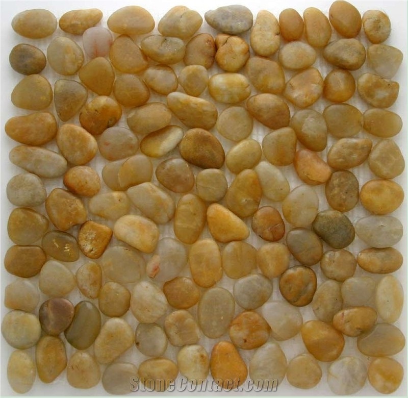 Natural Pebble Stone, River Stone,Yellow Onyx Pebble Stone