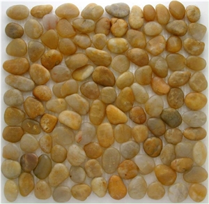 Natural Pebble Stone, River Stone,Yellow Onyx Pebble Stone