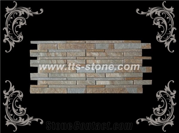 Outside Mosaic Stone, Beige Slate Mosaic