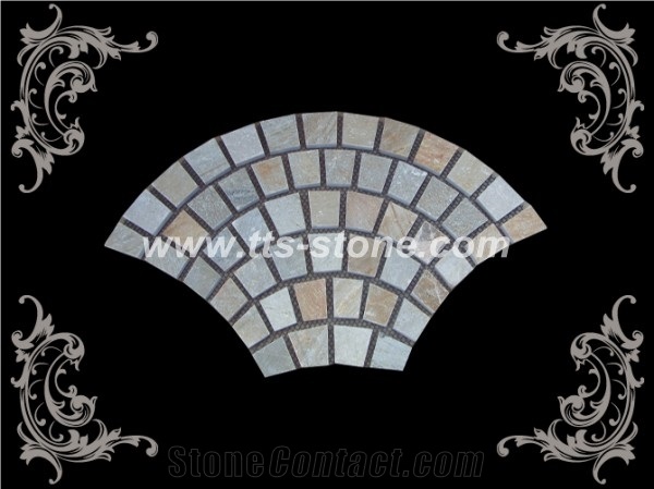 Outside Mosaic Stone, Beige Slate Mosaic