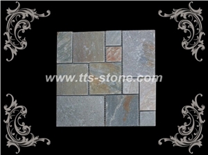 Outside Mosaic Stone, Beige Slate Mosaic