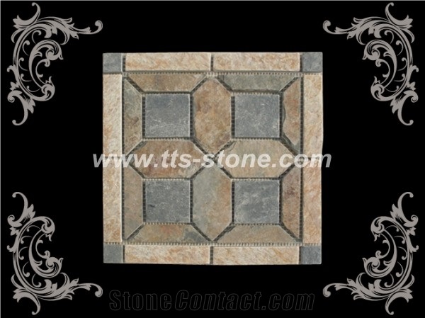Slate Mosaic Designs, Beige Slate Mosaic