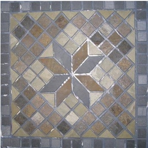 Beige Slate Mosaic Medallion