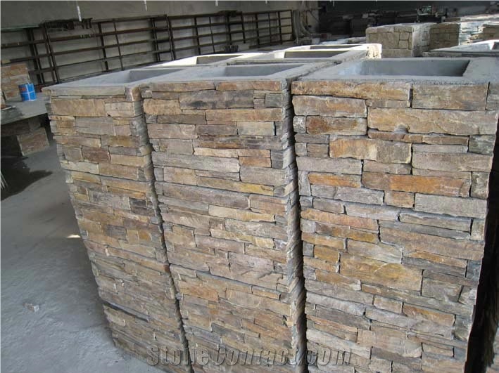 Slate Pillar Cladding, Grey Slate Column