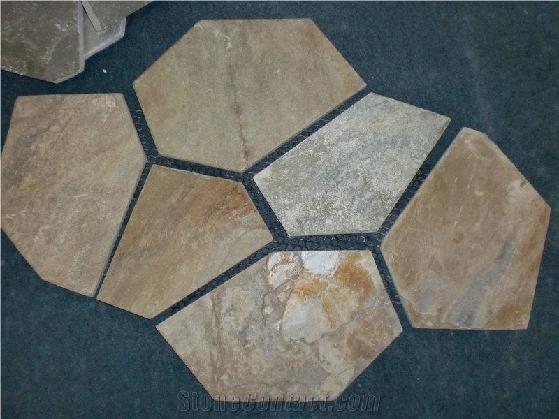 Stone Floor Tile, Yellow Slate Flagstone