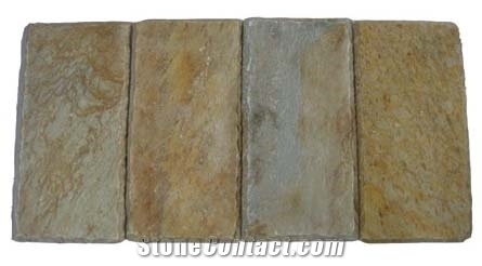Wall Cladding Mushroom Stone, Yellow Quartzite Mushroom Stone