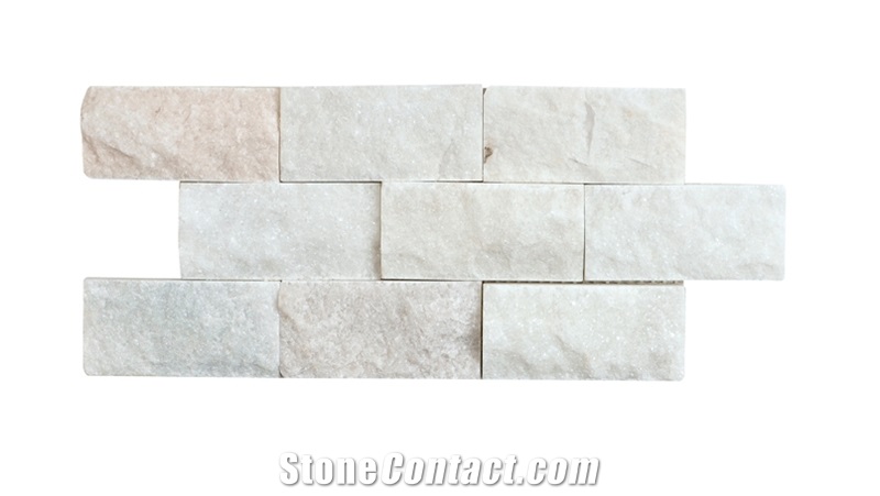 White Travertine Split Face Mosaic