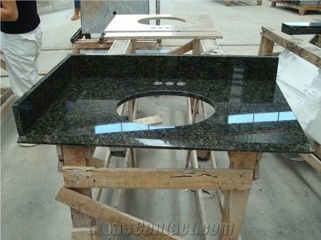 Ubatuba Granite Vanity Top, Ubatuba Green Granite Vanity Top