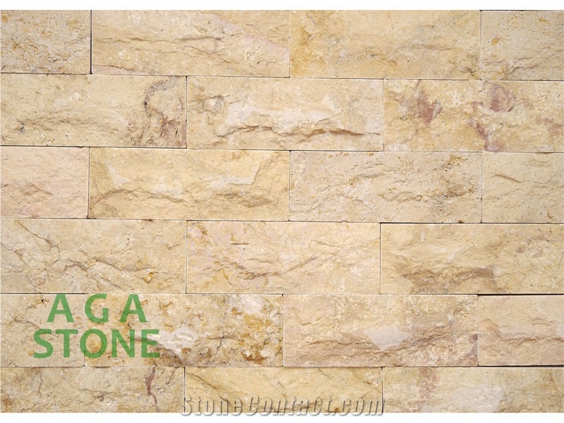 Split Stone Veneer (22x08 Cm), Assyr Gold Yellow Limestone