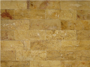 Split Stone Veneer (22x08 Cm), Assyr Gold Yellow Limestone