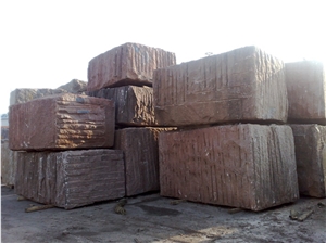 India Red Rough Granite Block, Indian Red Granite Block