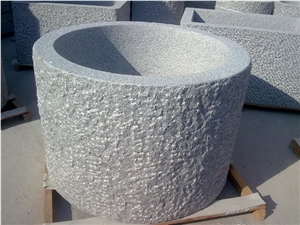 Padang Dark Granite G654 Planters, G654 Grey Granite Planters