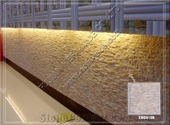 Decorative Wall Tile (XMD015R), Rose Travertino Pink Travertine Mosaic
