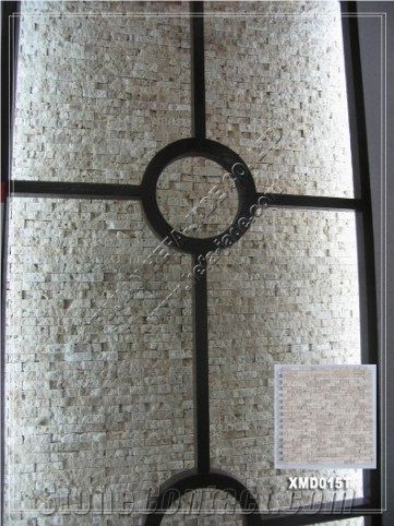 Decorative Wall Tile (XMD015R), Rose Travertino Pink Travertine Mosaic