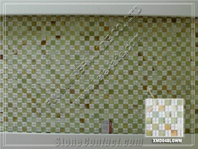 Green Jade Mosaic&Chinese White Jade Mosaic, Green Onyx Mosaic