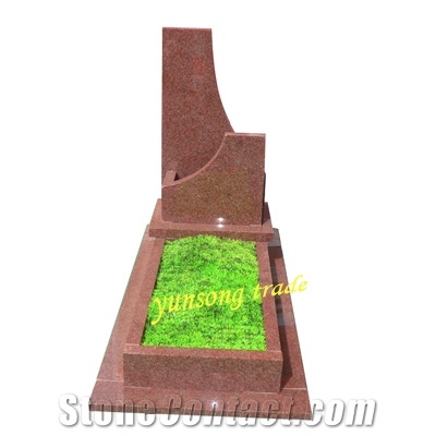 Red Granite Tombstone