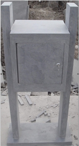 Grey Blue Stone Mailbox