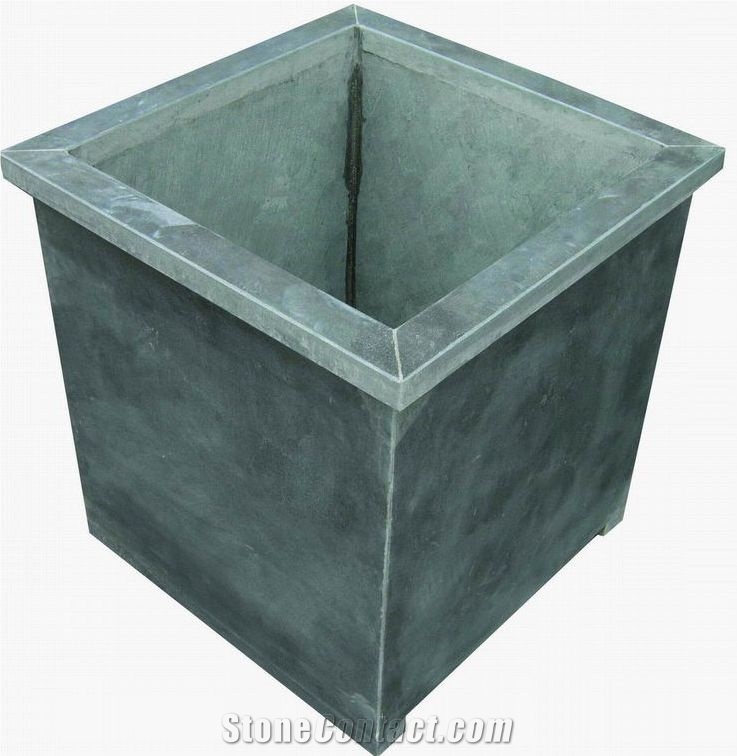 Blue Limestone Planters, Grey Limestone Planters