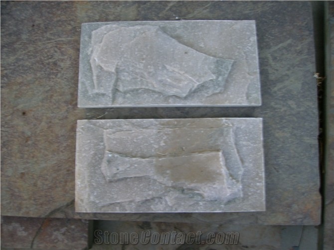 White Quartzite Mushroom Stone Tile