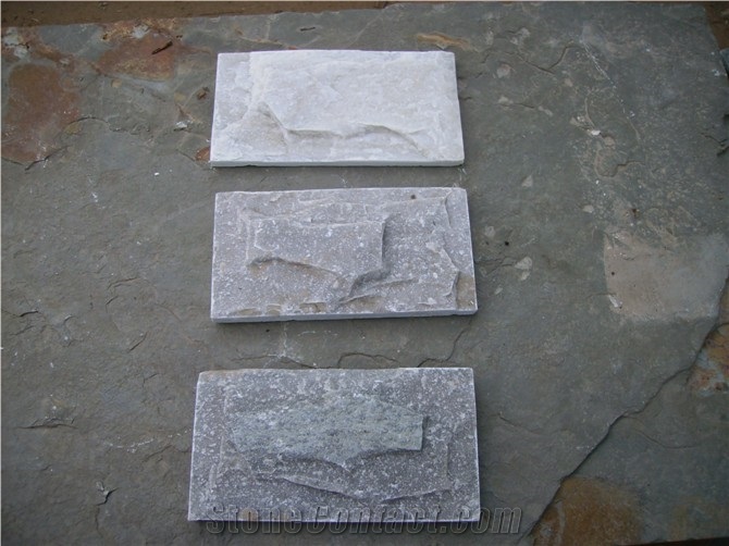 White Quartzite Mushroom Stone Tile