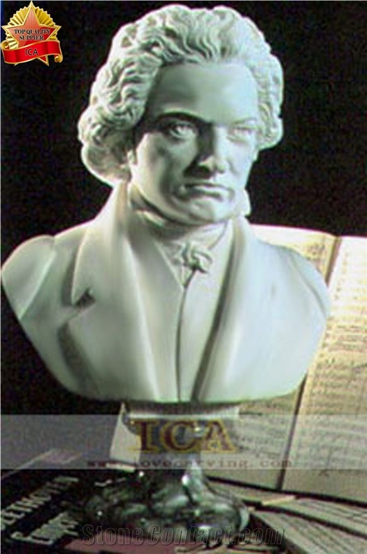White Marble Bust Statue