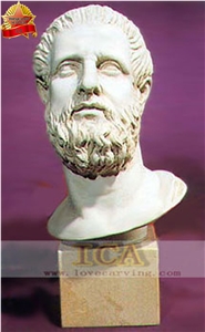White Marble Bust Statue