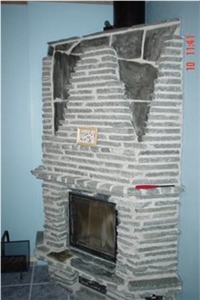 Kvemo Skifer Slate Fireplace, Grey Slate