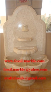 Crema Maroc Limestone Fountain, Beige Limestone