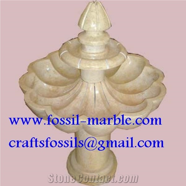 Fossil Black Limestone Fountain