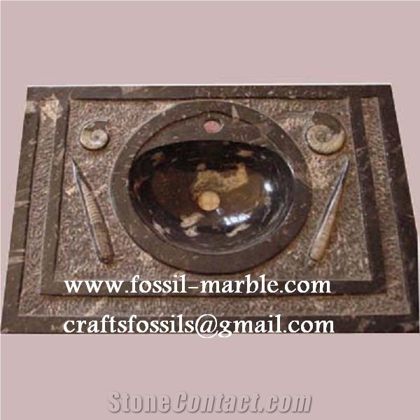 Fossil Black Limestone Sinks