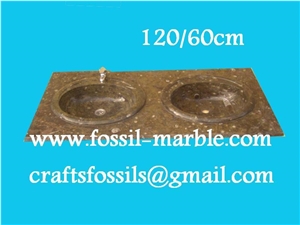 Fossil Brown Limestone Bath Top