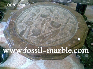 Fossil Brown Limestone Table