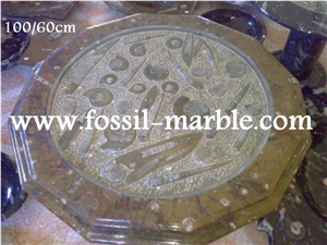 Fossil Brown Limestone Table
