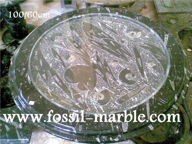 Fossil Brown Limestone Table