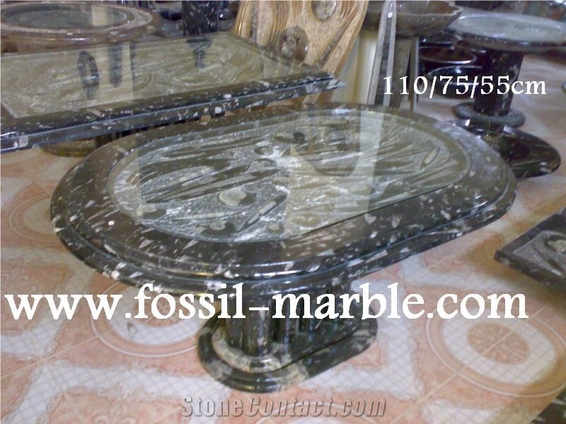Fossil Brown Limestone Table