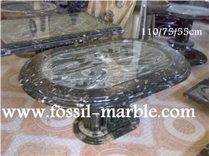 Fossil Brown Limestone Table
