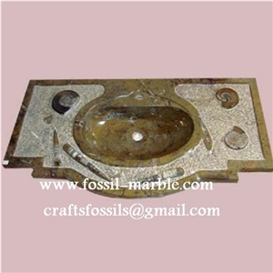 Fossil Brown Limestone Basin, Fossil Limestone Brown Marble