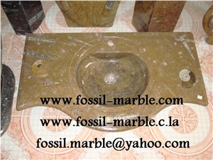 Fossil Brown Limestone Bath Tops