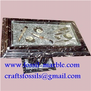 Fossil Brown Limestone Table