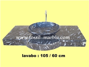 Fossil Brown Limestone Vanity Tops, Fossil Limestone Brown Marble Vanity Tops