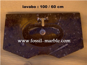 Fossil Brown Limestone Wash Basin