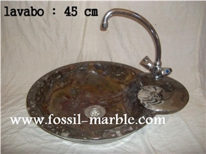 Fossil Brown Limestone Wash Basin,sink
