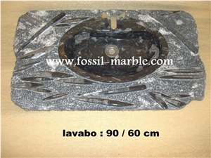 Fossile Etrusco Liemstone Sinks, Wash Basins, Brown Marble