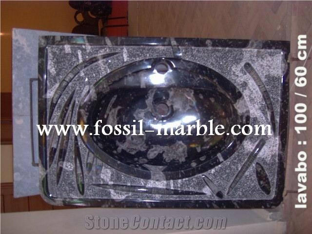 Fossile Etrusco Liemstone Sinks, Wash Basins, Brown Marble