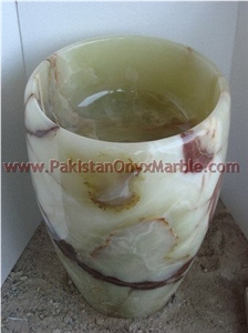 Pakistan Green Onyx Pedestals Sinks