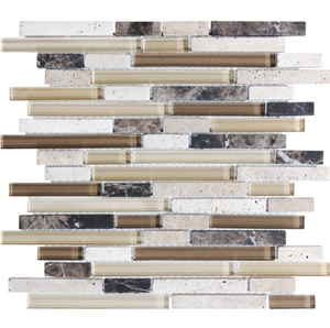 Glasses Blended Stones Mosaic Tiles